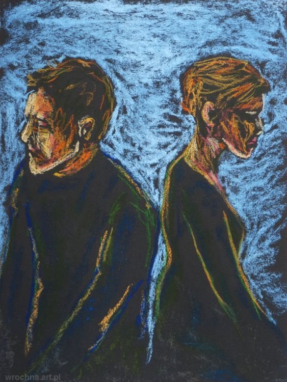 Marital Crisis, Pastel. Illustration for a book.