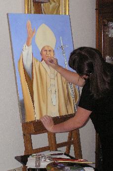 Maluję portret papieża Jana Pawła II